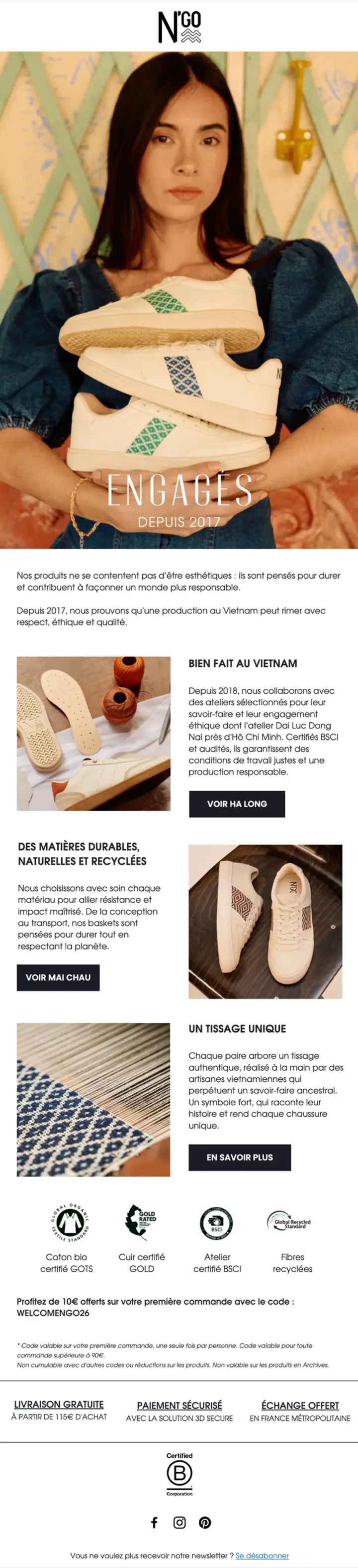 Maquette email N'GO - Flow Bienvenue